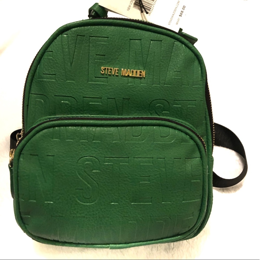 Steve Madden Green Logo Backpack